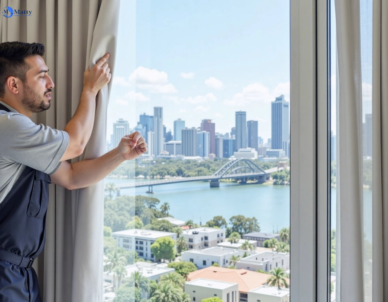 Professional curtain steam cleaning service booval QLD by Matty Curtain Cleaning